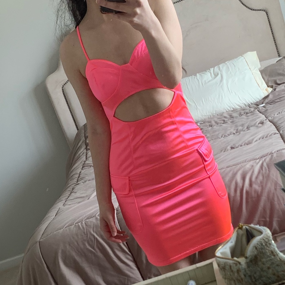 Neon pink dress